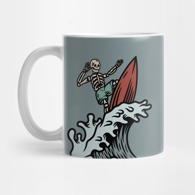 Retro Surfing Skeleton by SLAG_Creative